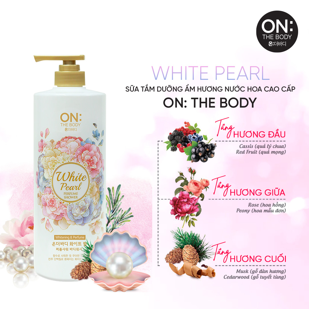 Sữa tắm dưỡng ẩm On: The Body hương nước hoa White Pearl 1000g